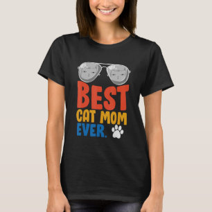 Beste Katze Mama je Vintag Katze Cool Sonnenbrille T-Shirt
