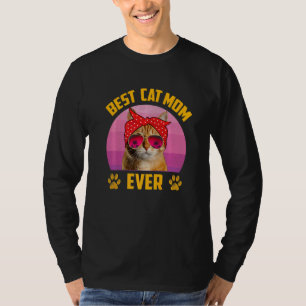 Beste Katze Mama je Vintag Retro Katze Mommy Katze T-Shirt