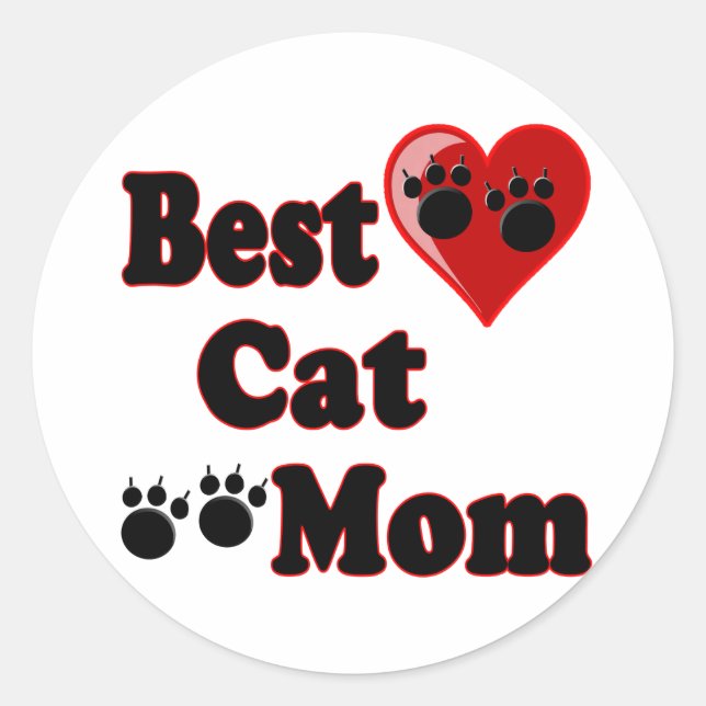 Beste Katze-Mama-Merchandise für Mutter Runder Aufkleber (Vorderseite)