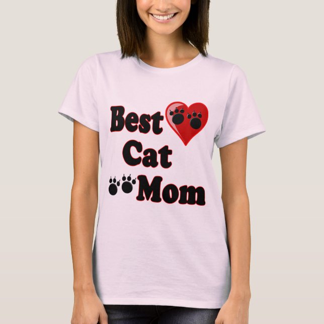 Beste Katze-Mama-Merchandise für Mutter T-Shirt (Vorderseite)