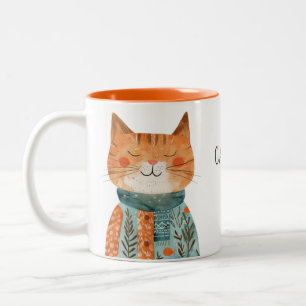 Beste Katze Mama Niedlich Feline Illustration mit Zweifarbige Tasse