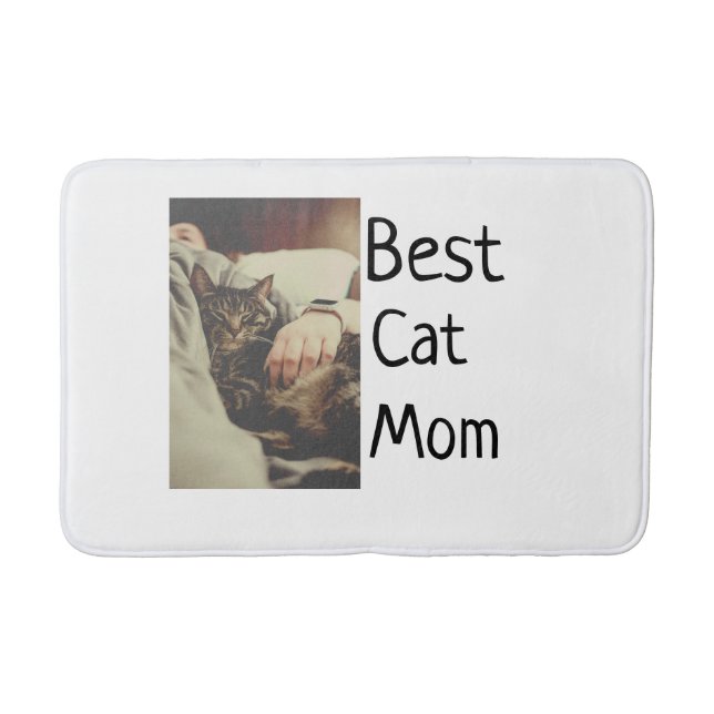 Beste Katze Mama Papa Cat Foto Namensgeschenk Vorl Badematte (Vorderseite)