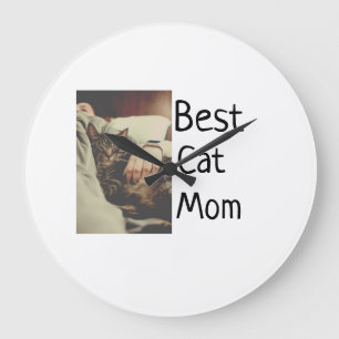 Beste Katze Mama Papa Cat Foto Namensgeschenk Vorl Große Wanduhr