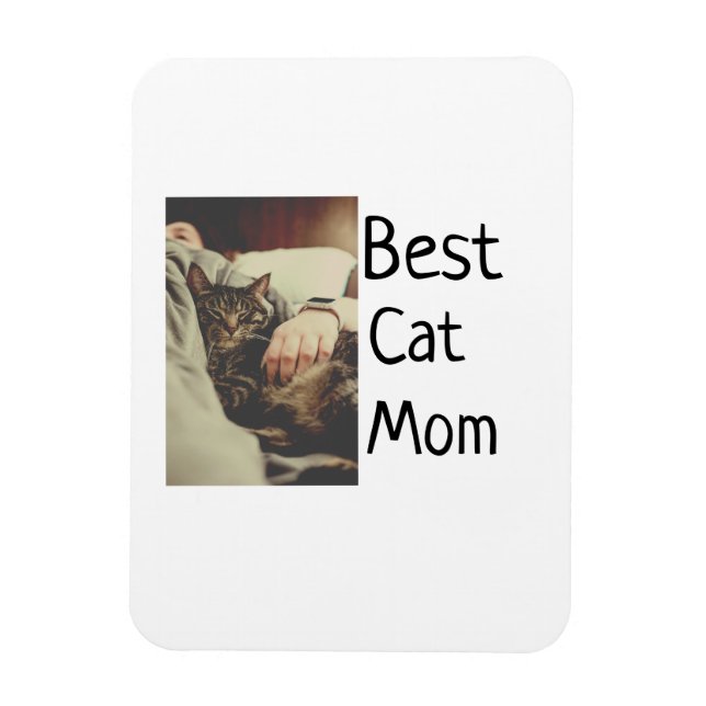 Beste Katze Mama Papa Cat Foto Namensgeschenk Vorl Magnet (Vertikal)