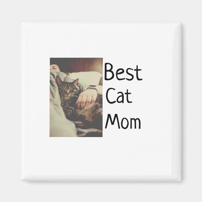 Beste Katze Mama Papa Cat Foto Namensgeschenk Vorl Magnet (Vorne)