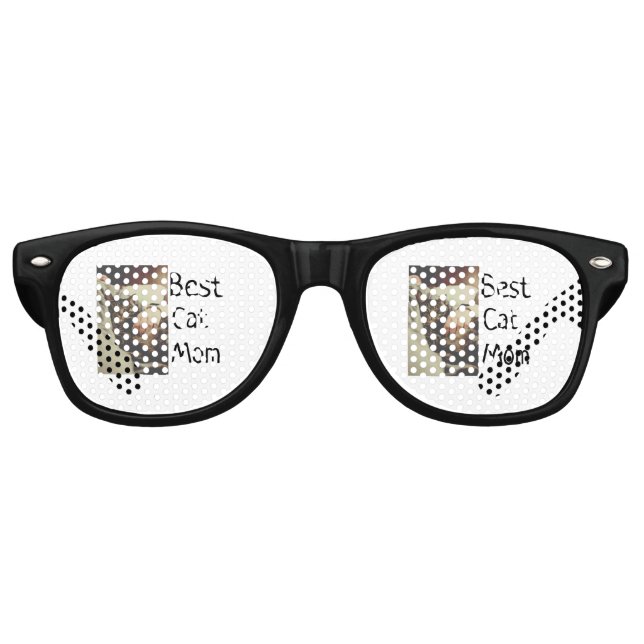 Beste Katze Mama Papa Cat Foto Namensgeschenk Vorl Partybrille (Vorderseite)