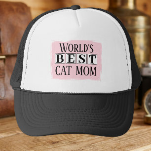 Beste Katze Mama schwarz pink Truckerkappe