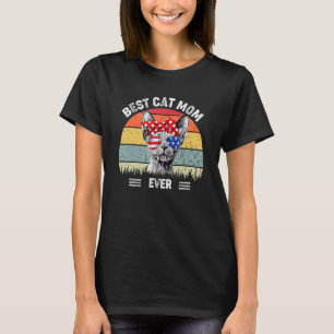 Beste Katze Mama Vintag 4. Juli Katze Sphynx T-Shirt