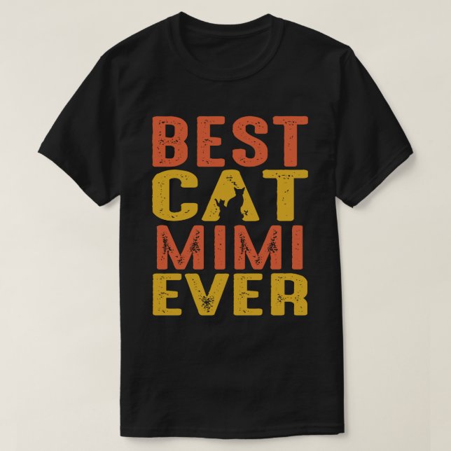Beste Katze MIMI je Retro Vintag T-Shirt (Design vorne)