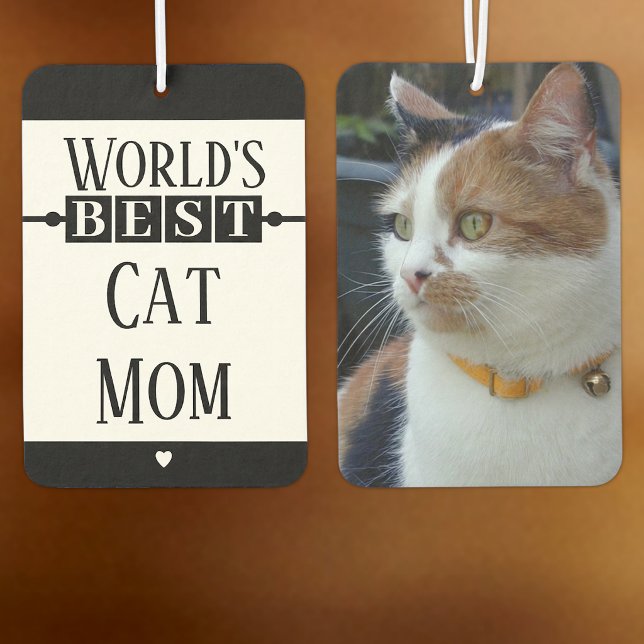 Beste Katze Mutter fotografieren schwarz Autolufterfrischer (Von Creator hochgeladen)
