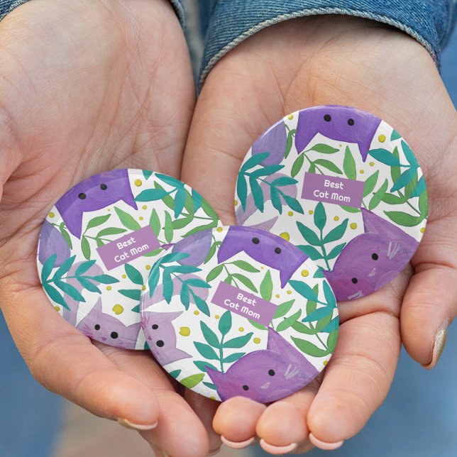 Beste Katze Mutter Katzen und Äste Button (Von Creator hochgeladen)