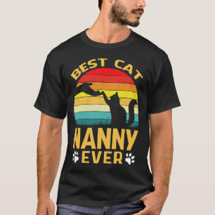 Beste Katze NANNY je Retro Vintag T-Shirt
