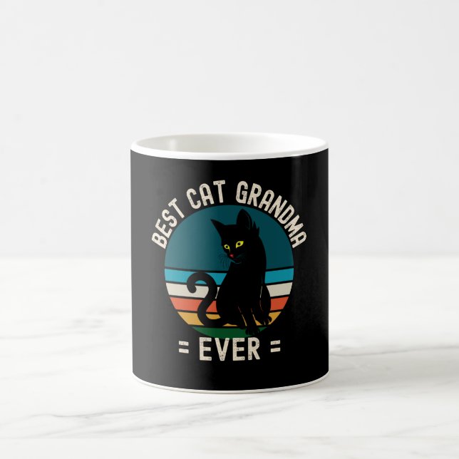 Beste Katze Oma Ever Funny Black Cat Kaffeetasse (Mittel)