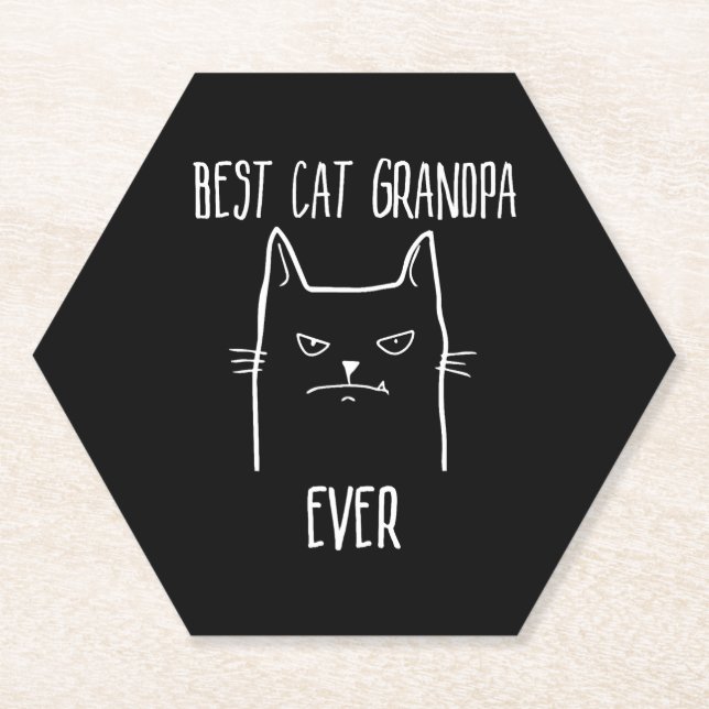 Beste Katze Opa Ever - Kitty Papa Untersetzer (Vorderseite)