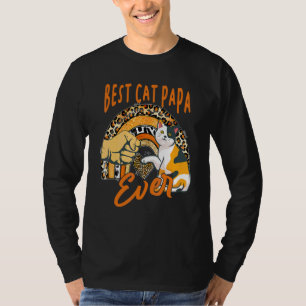 Beste Katze Papa Ever Katzenleopard Regenbogen Vat T-Shirt