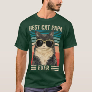 Beste Katze Papa Ever Vintager Retro Katzenjammer  T-Shirt