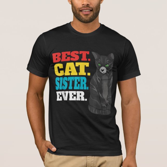 Beste Katze Schwester je Niedlich Kitty Cat Lover  T-Shirt (Vorderseite)