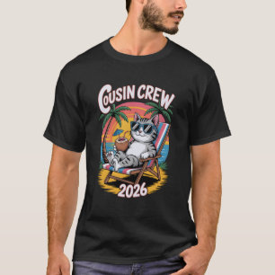Beste Katzen-Cousin-Crew 2026 Familientreffen-Camp T-Shirt