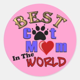 Beste Katzen-Mama in den Weltgeschenken für den Runder Aufkleber