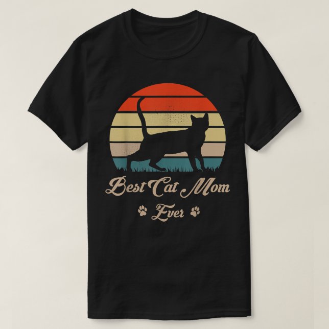 Beste Katzen-Mama je Mutter  T-Shirt (Design vorne)