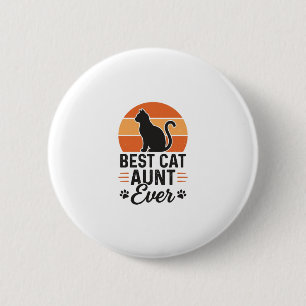 Beste Katzen-Tante überhaupt Vintage-Sonnenunterga Button