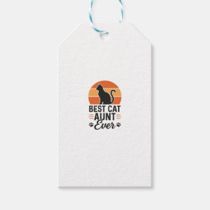 Beste Katzen-Tante überhaupt Vintage-Sonnenunterga Geschenkanhänger