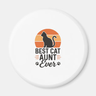 Beste Katzen-Tante überhaupt Vintage-Sonnenunterga Magnet
