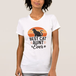 Beste Katzen-Tante überhaupt Vintage-Sonnenunterga T-Shirt