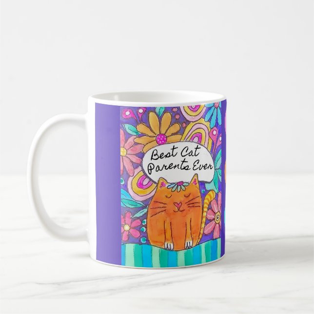 Beste Katzeneltern Aller Zeiten Geschenktasse Kaffeetasse (Links)