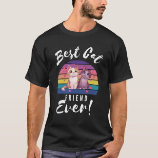Beste Katzenfreunde je Retro Freundschaft Monat T-Shirt