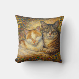 Beste Katzenfreunde Klimt-inspiriert Kissen