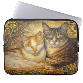 Beste Katzenfreunde Klimt-inspiriert Laptopschutzhülle