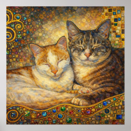 Beste Katzenfreunde Klimt-inspiriert Poster