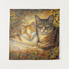 Beste Katzenfreunde Klimt-inspiriert Wandteppich