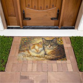 Beste Katzenfreunde Klimt-inspirierte Fußmatte
