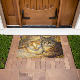 Beste Katzenfreunde Klimt-inspirierte Fußmatte