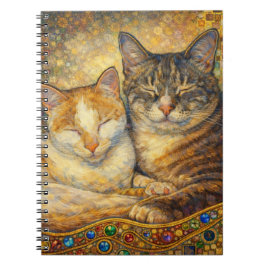 Beste Katzenfreunde Klimt-inspiriertes Foto-Notizb Notizblock