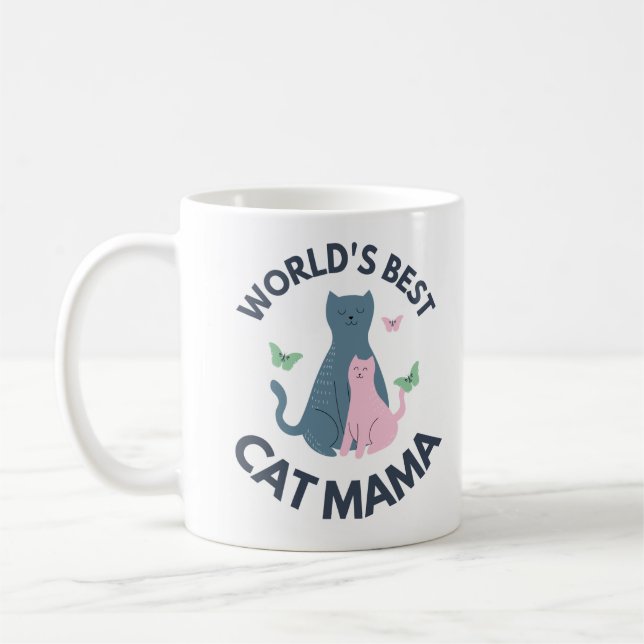 Beste Katzenmama der Welt Kaffeetasse (Links)