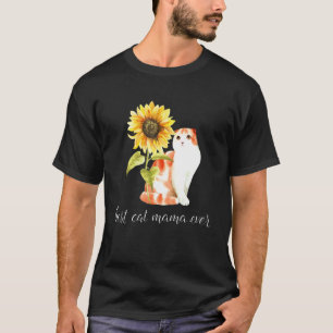 Beste Katzenmama überhaupt Sonnenblume Süße Katze T-Shirt