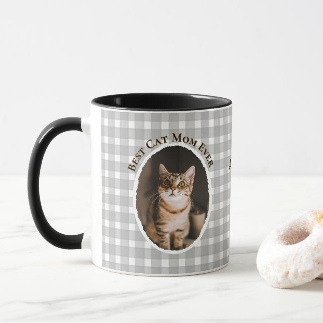 Beste Katzenmutter Aller Zeiten Benutzerdefiniert  Tasse (Mit Donut)