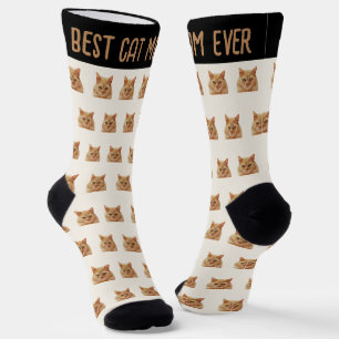 Beste Katzenmutter Aller Zeiten Haustier Kopf Foto Socken