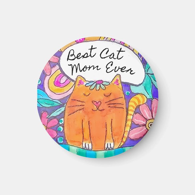 Beste Katzenmutter Aller Zeiten Katzen-Geschenk-Au Magnet (Vorne)