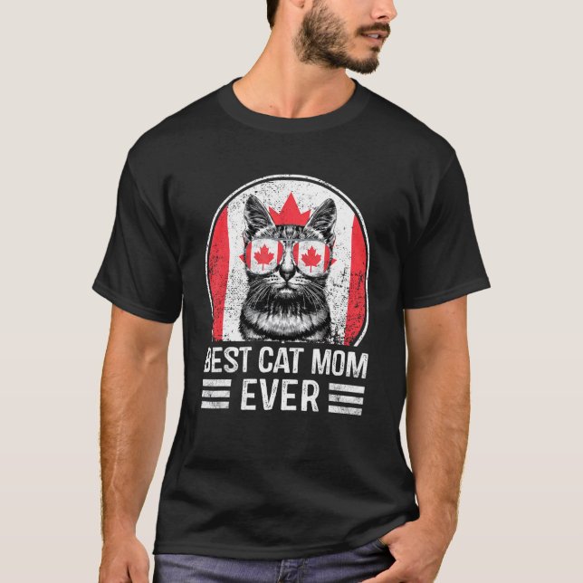 Beste Katzenmutter Aller Zeiten Maple Leaf Canada  T-Shirt (Vorderseite)