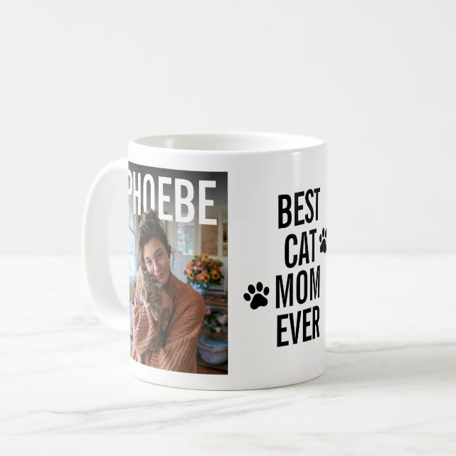 Beste Katzenmutter Aller Zeiten PhotoPop Kaffeetasse (Vorderseite Links)