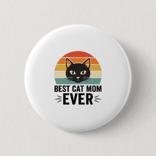 Beste Katzenmutter Aller Zeiten Retro Katzen Gesic Button