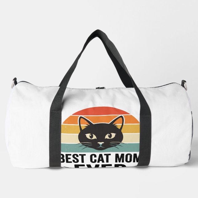 Beste Katzenmutter Aller Zeiten Retro Katzen Gesic Duffle Bag (Vorderseite)