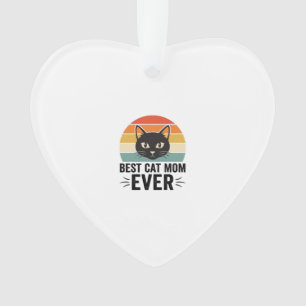 Beste Katzenmutter Aller Zeiten Retro Katzen Gesic Ornament