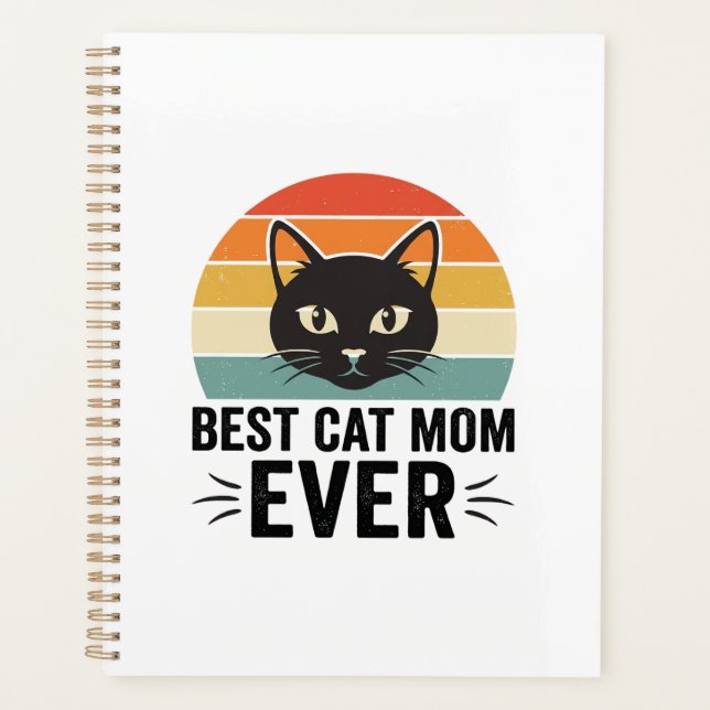 Beste Katzenmutter Aller Zeiten Retro Katzen Gesic Planer (Vorderseite)