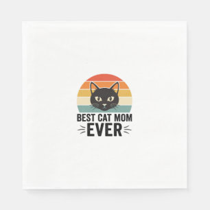 Beste Katzenmutter Aller Zeiten Retro Katzen Gesic Serviette