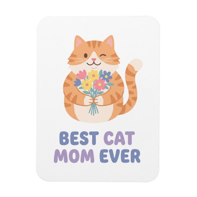 Beste Katzenmutter Aller Zeiten Tabby-Katze Grafik Magnet (Vertikal)